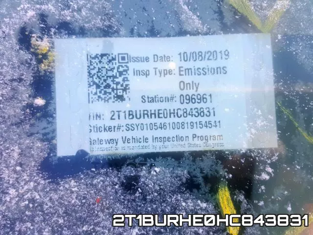 2T1BURHE0HC843831 фото 2