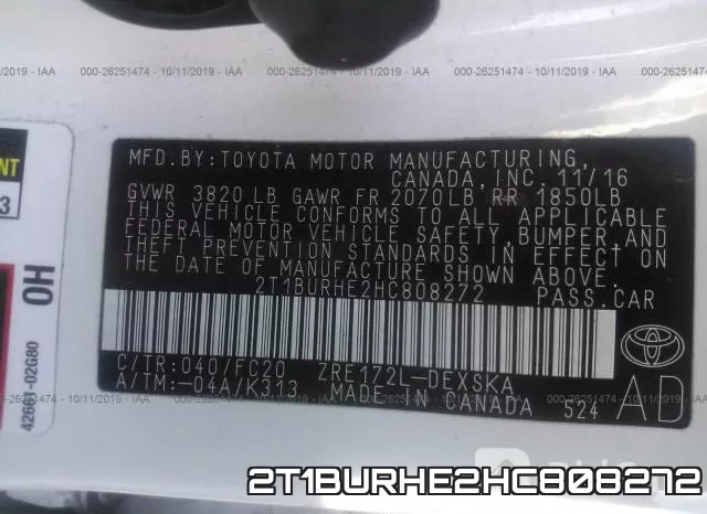2T1BURHE2HC808272 фото 10