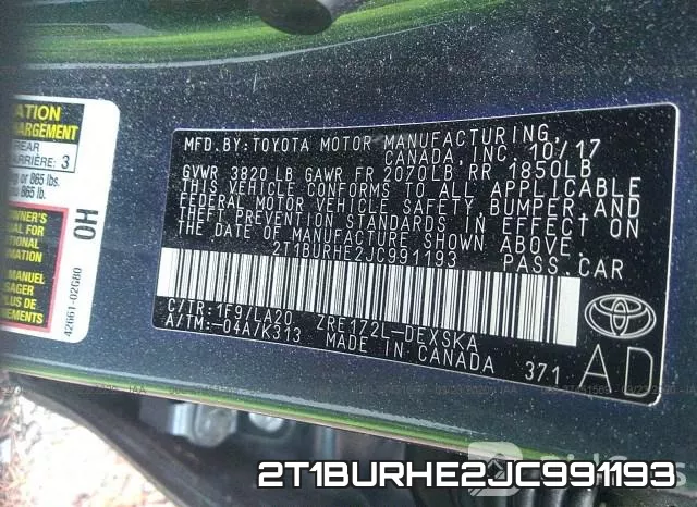 2T1BURHE2JC991193 фото 10