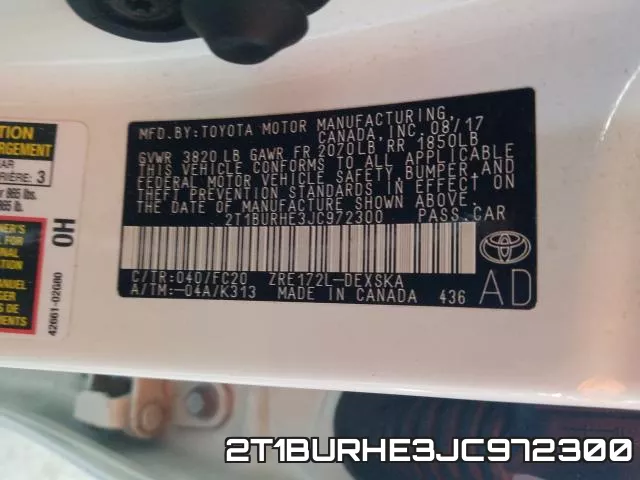 2T1BURHE3JC972300 фото 2