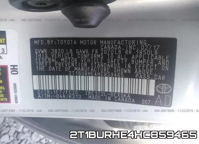 2T1BURHE4HC859465 фото 10