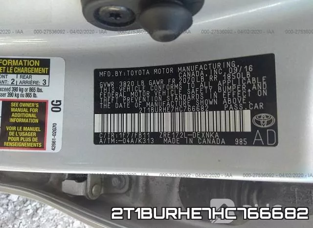 2T1BURHE7HC766682 фото 10