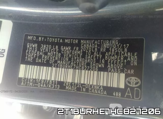 2T1BURHE7HC827206 фото 10