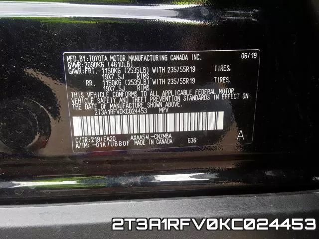 2T3A1RFV0KC024453 фото 2