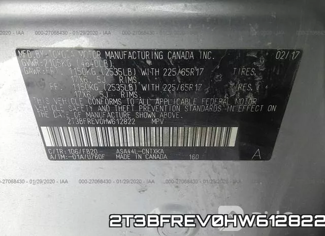 2T3BFREV0HW612822 фото 10