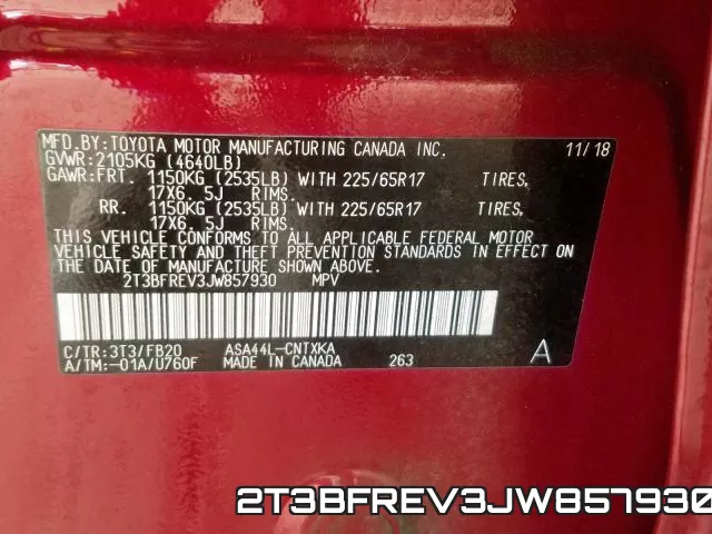 2T3BFREV3JW857930 фото 2
