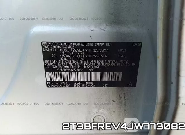 2T3BFREV4JW773082 фото 10