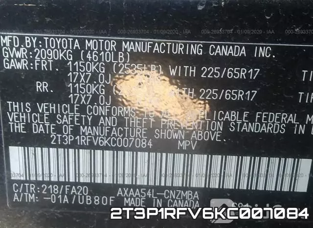 2T3P1RFV6KC007084 фото 10
