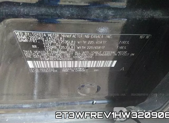 2T3WFREV1HW320906 фото 10