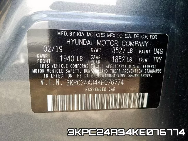 3KPC24A34KE076774 фото 2