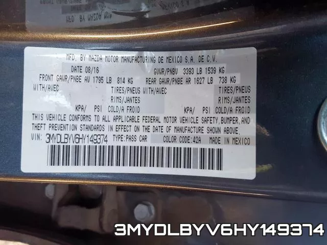 3MYDLBYV6HY149374 фото 2
