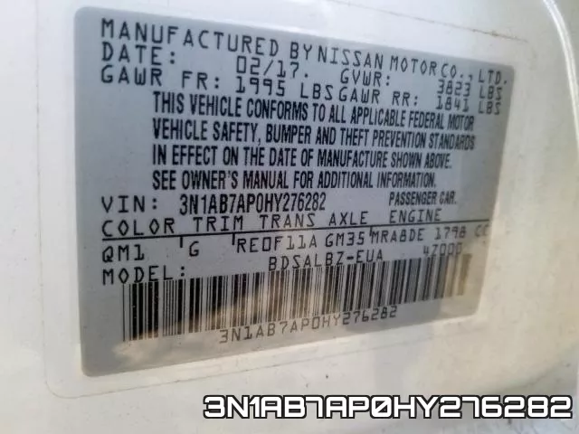 3N1AB7AP0HY276282 фото 2