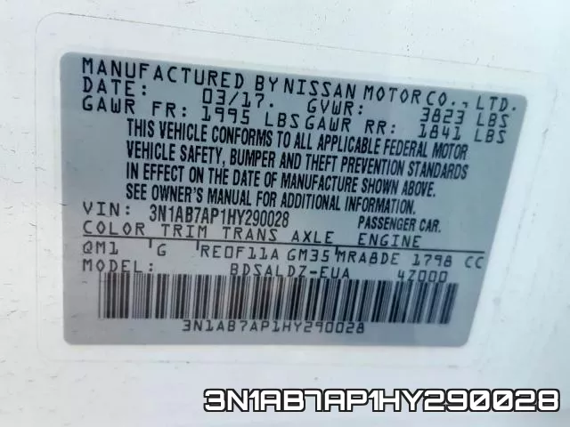 3N1AB7AP1HY290028 фото 2