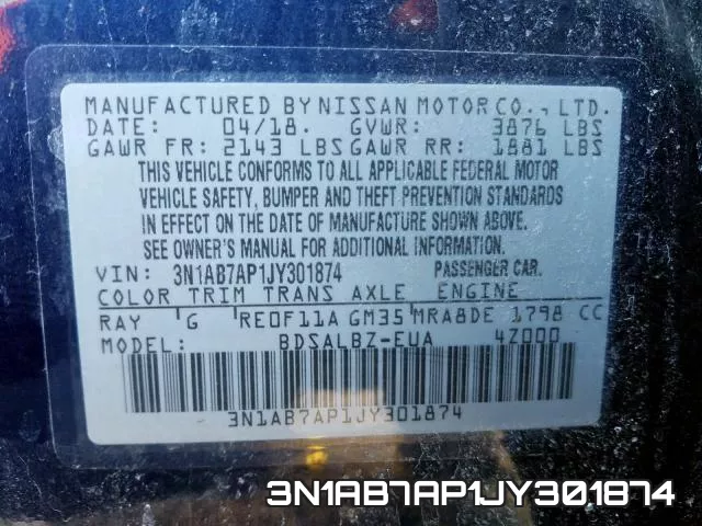 3N1AB7AP1JY301874 фото 2