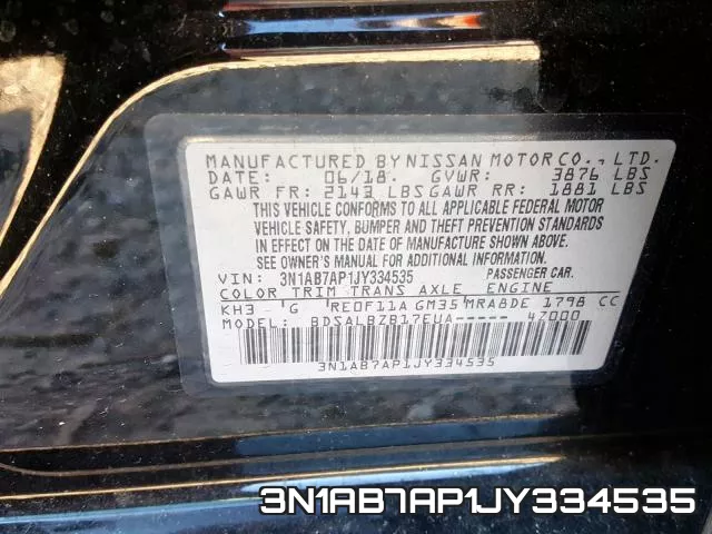 3N1AB7AP1JY334535 фото 2