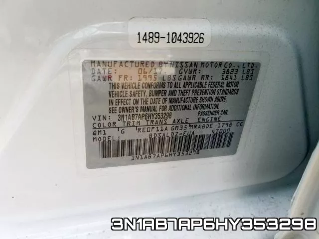 3N1AB7AP6HY353298 фото 2