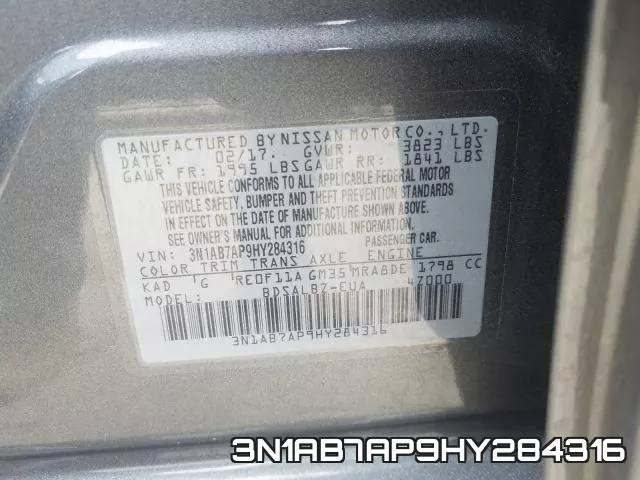 3N1AB7AP9HY284316 фото 2