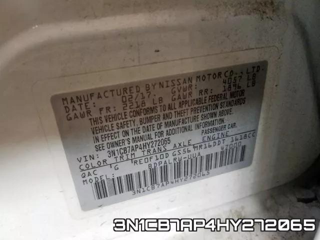 3N1CB7AP4HY272065 фото 2