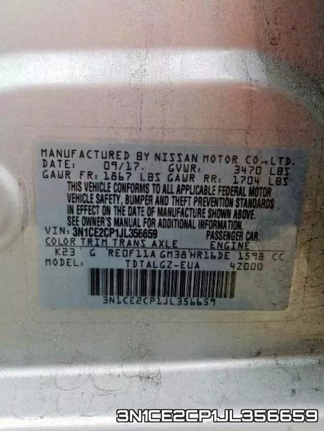 3N1CE2CP1JL356659 фото 2