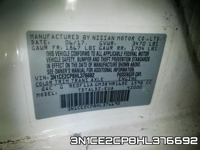 3N1CE2CP8HL376692 фото 2