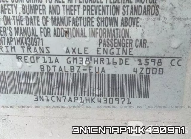 3N1CN7AP1HK430971 фото 10