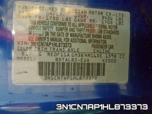 3N1CN7AP1HL873373 фото 2