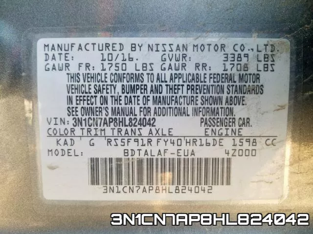3N1CN7AP8HL824042 фото 2