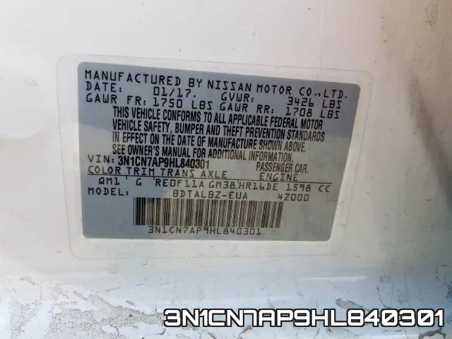 3N1CN7AP9HL840301 фото 2
