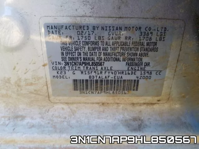 3N1CN7AP9HL850567 фото 2