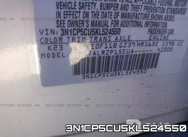 3N1CP5CU5KL524550 фото 10