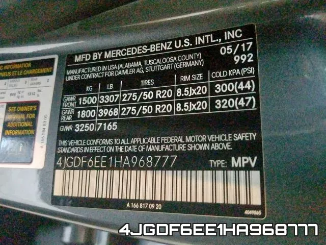 4JGDF6EE1HA968777 фото 2