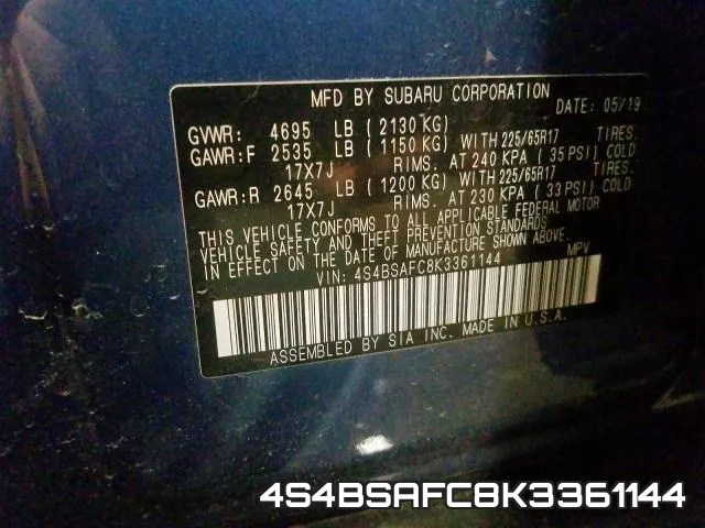 4S4BSAFC8K3361144 фото 2