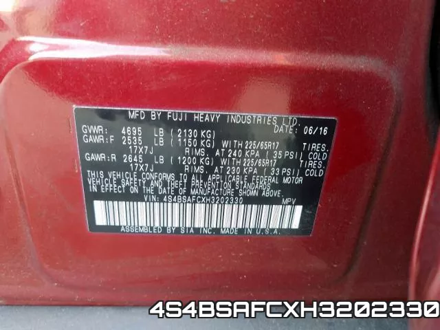 4S4BSAFCXH3202330 фото 2