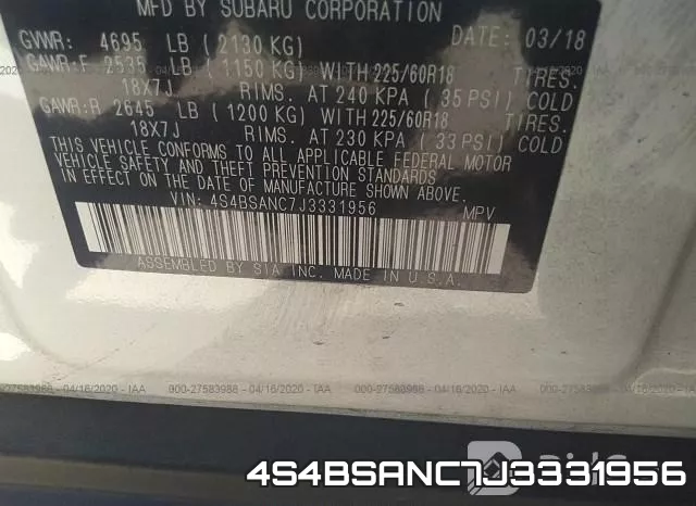 4S4BSANC7J3331956 фото 10