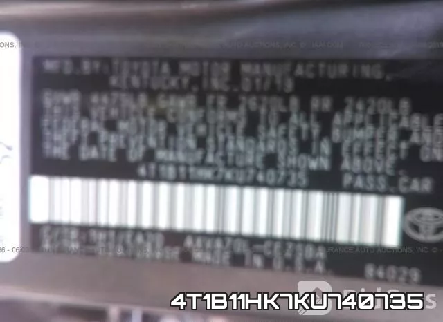 4T1B11HK7KU740735 фото 10