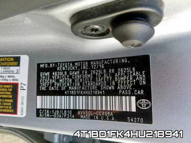 4T1BD1FK4HU218941 фото 2