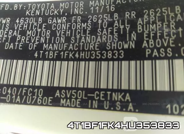4T1BF1FK4HU353833 фото 10