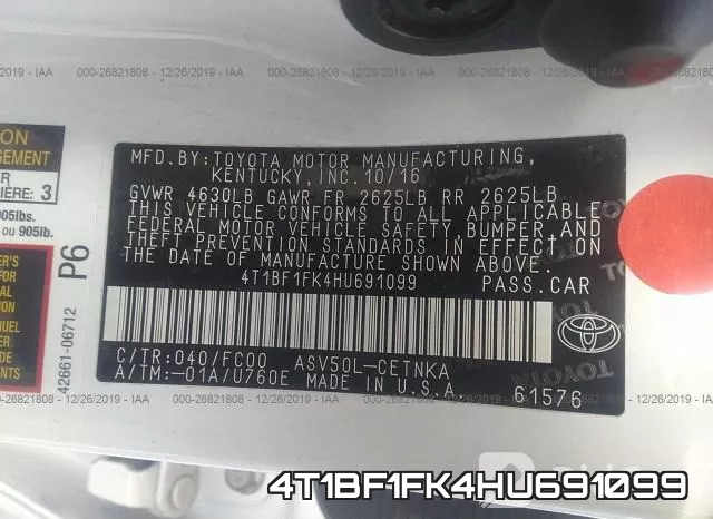 4T1BF1FK4HU691099 фото 10