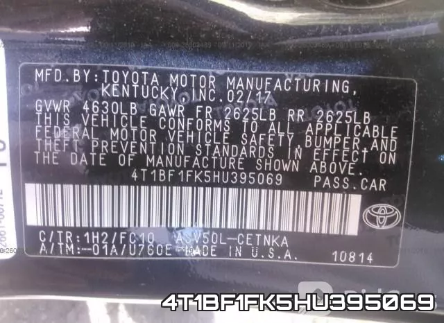 4T1BF1FK5HU395069 фото 10