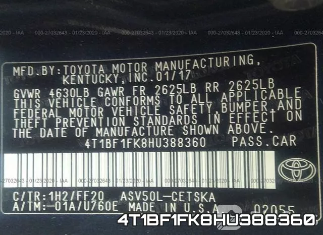 4T1BF1FK8HU388360 фото 10