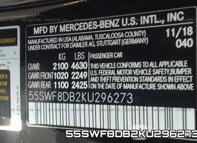 55SWF8DB2KU296273 фото 10