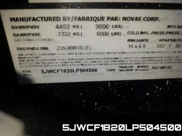 5JWCF1820LP504500 фото 2