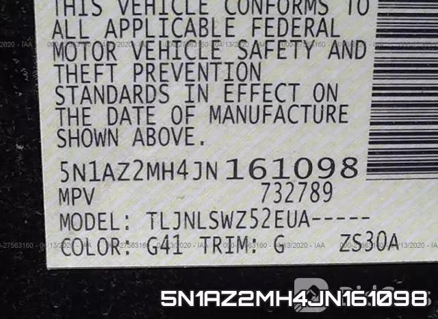 5N1AZ2MH4JN161098 фото 10