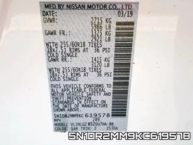 5N1DR2MM9KC619578 фото 2