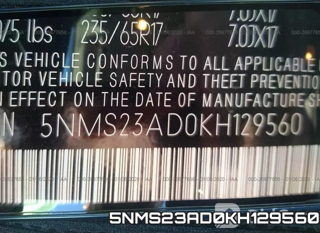 5NMS23AD0KH129560 фото 10
