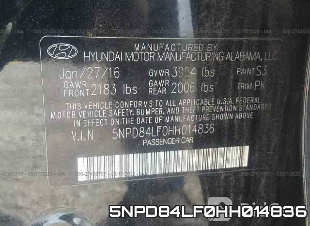 5NPD84LF0HH014836 фото 10