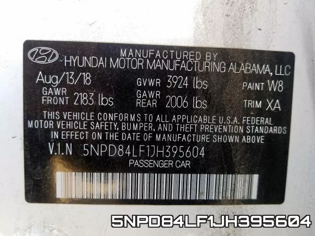 5NPD84LF1JH395604 фото 2