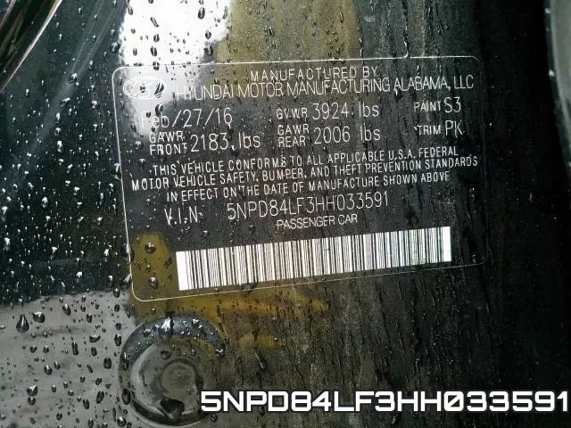 5NPD84LF3HH033591 фото 2