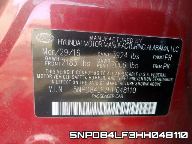 5NPD84LF3HH048110 фото 2