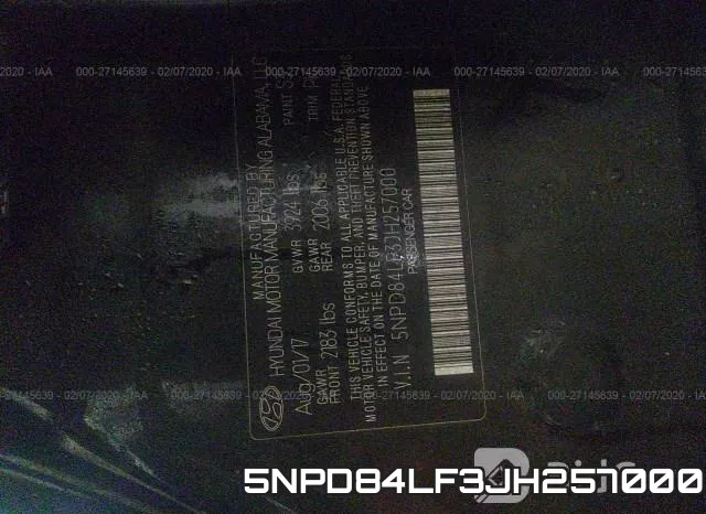 5NPD84LF3JH257000 фото 10